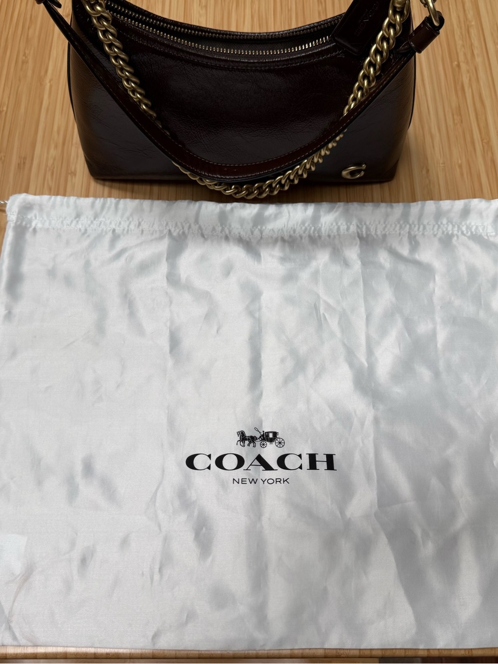 Coach Juliet Shoulder Bag 25 Glovetanned Leather Brass/Maple - Picture 7 of 12